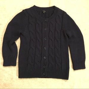 Talbots navy blue cable cardigan